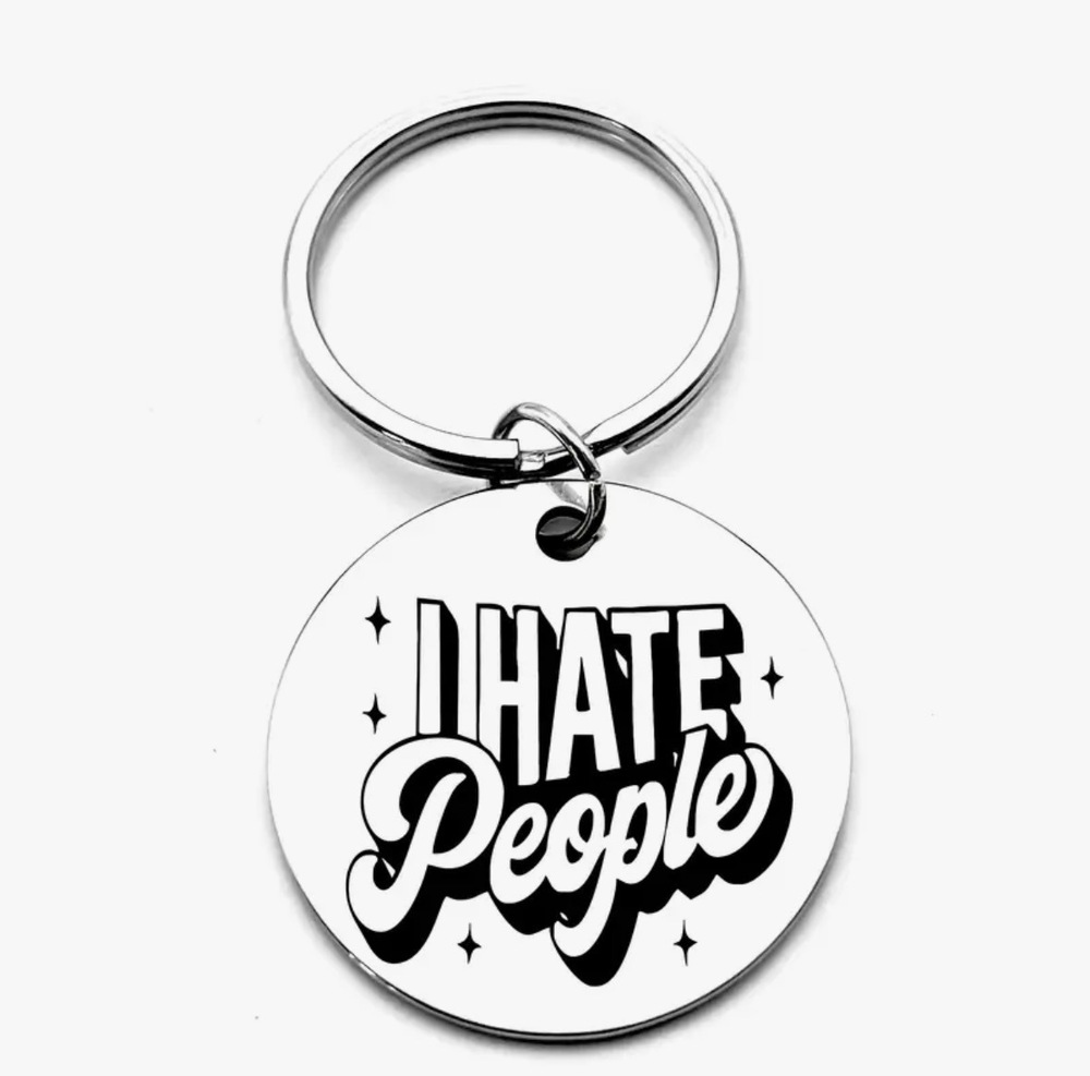 3/$25 I Hate People Stainless Steel Keychain NEW